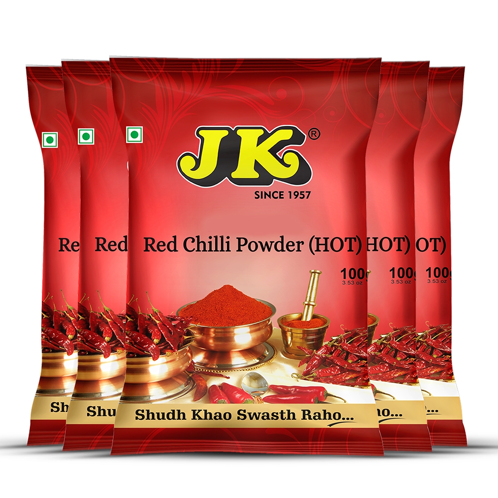 JK Red Chilli Powder (Hot) 100g (Pack of 5)