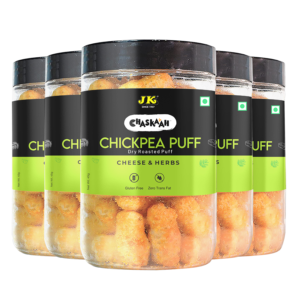 Chaskaah Cheese and Herbs Chickpea Puff 45g (Pack of 5)